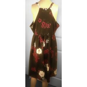 Torrid Floral Textured Knit Sleeveless Mini Skater Dress Size 12 (Large)